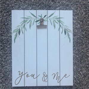 White and Green 'You & Me' Wall Decor